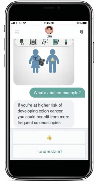 Clear Genetics app - GIA chat assistant